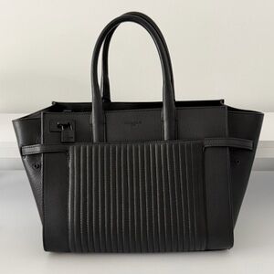 Zadig & Voltaire Candide Leather Tote Bag Black Top Handle Shoulder Bag